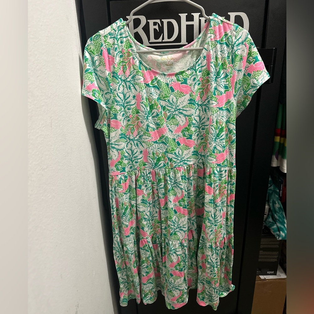 Lilly Pulitzer Geanna Swing Dress in Green and Pink